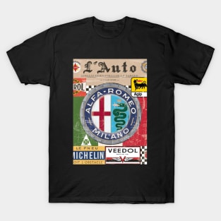 Alfa Romeo Vintage Poster L'Auto Distressed type 1 T-Shirt